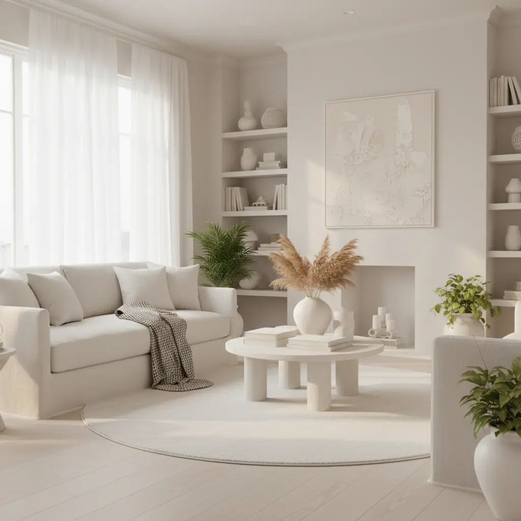 Diseño de Interiores Totalmente Blanco: Cómo Evitar el Aspecto Estéril