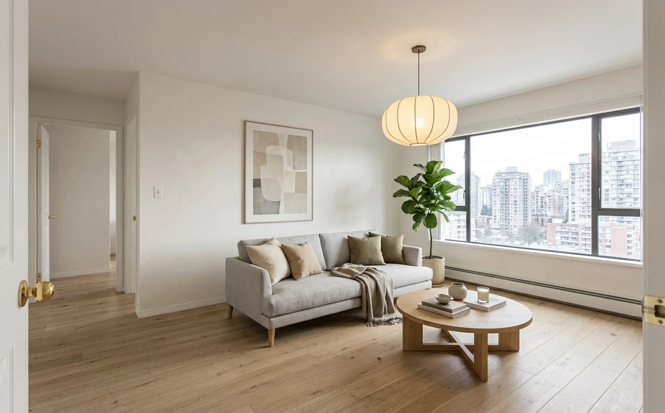 Room after AI Scandinavian interior redesign