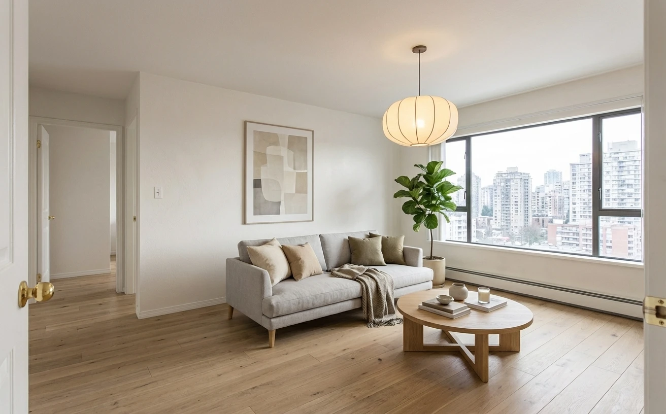 AI-generated Scandinavian interior design — room redesign after